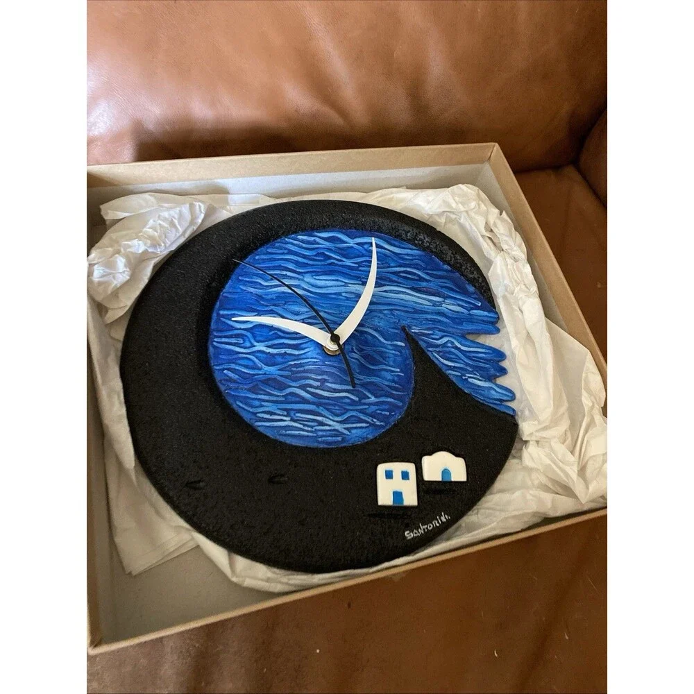 Handmade Santorini Clay Wall clock Still in box